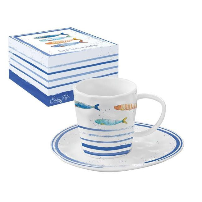 Porcelanowa filiżanka 250 ml ze spodkiem ozdobne pudełko włoska porcelana