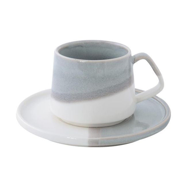 Filiżanka porcelanowa ze spodkiem Ombre Szary 130 ml