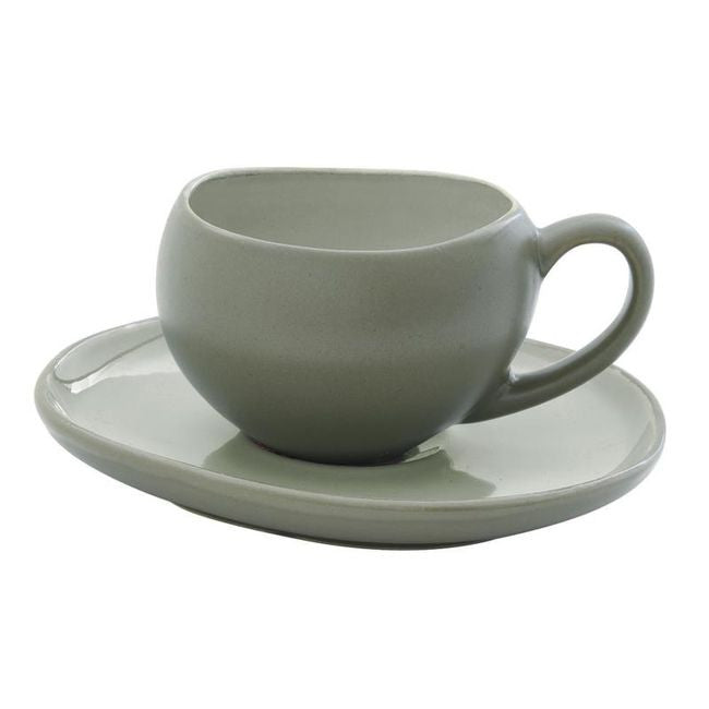 Filiżanka do espresso ze spodkiem wykona z włoskiej kamionki. Solidna, stylowa i trwała filiżanka do kawy.