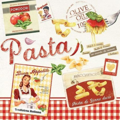 Eleganckie dekoracyjne trójwarstowe serwetki papierowe „Pasta” — 33 x 33 cm