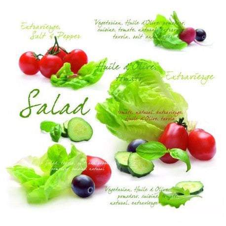 Eleganckie dekoracyjne trójwarstwowe serwetki papierowe „Salad” — 33 x 33 cm