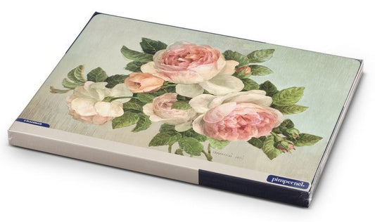 Eleganckie 4 duże podkładki korkowe Róże Pimpernel
