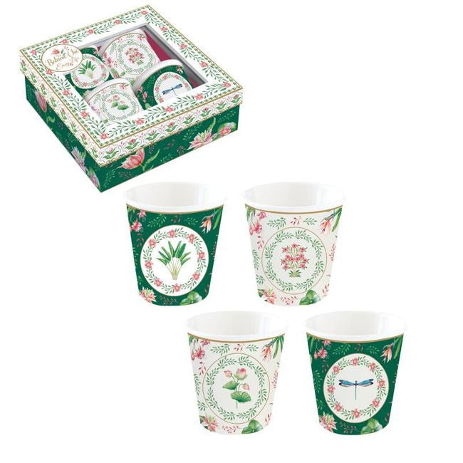 Zestaw porcelanowych filiżanek 100 ml do espresso "Ogród Botaniczny " w ozdobnym pudełku