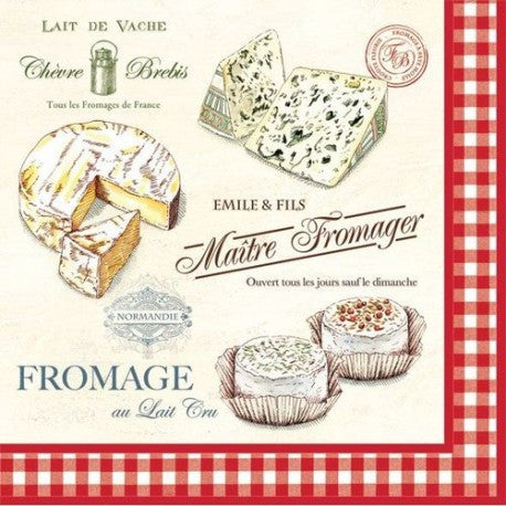 Eleganckie trójwarstwowe dekoracyjne serwetki papierowe „Fromage” — 33 x 33 cm